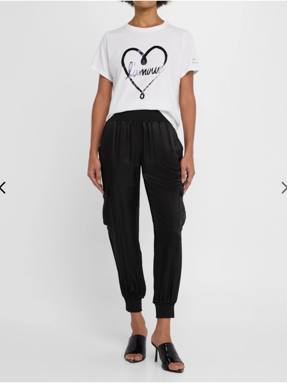 Cinq a sept black silk joggers xs